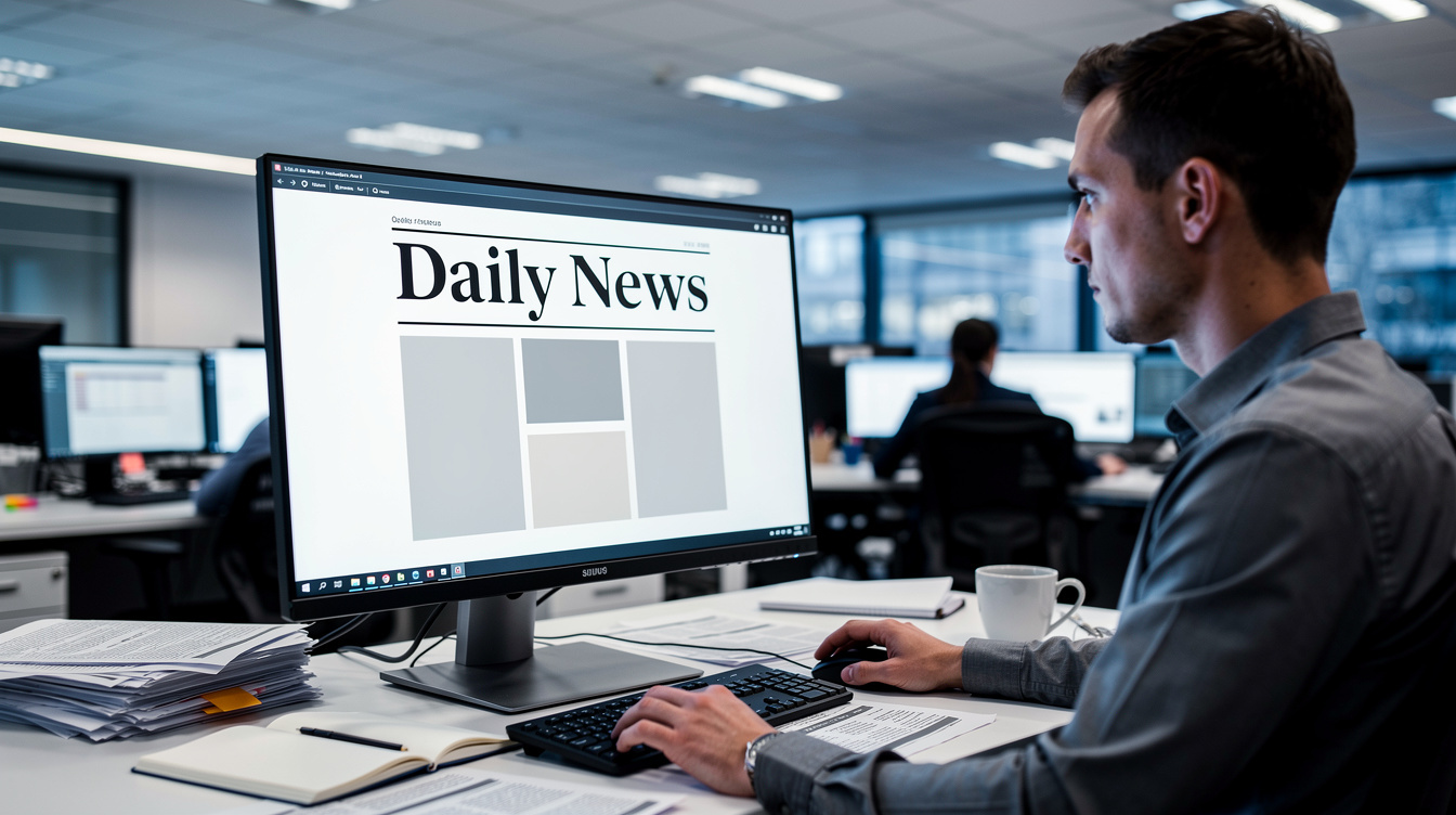 Editor reviewing a layout on a computer screen